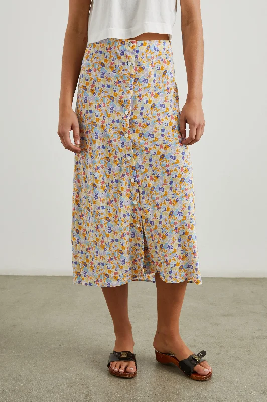 women's mini skirts ROSETTA SKIRT - PAPAYA FLOWERS