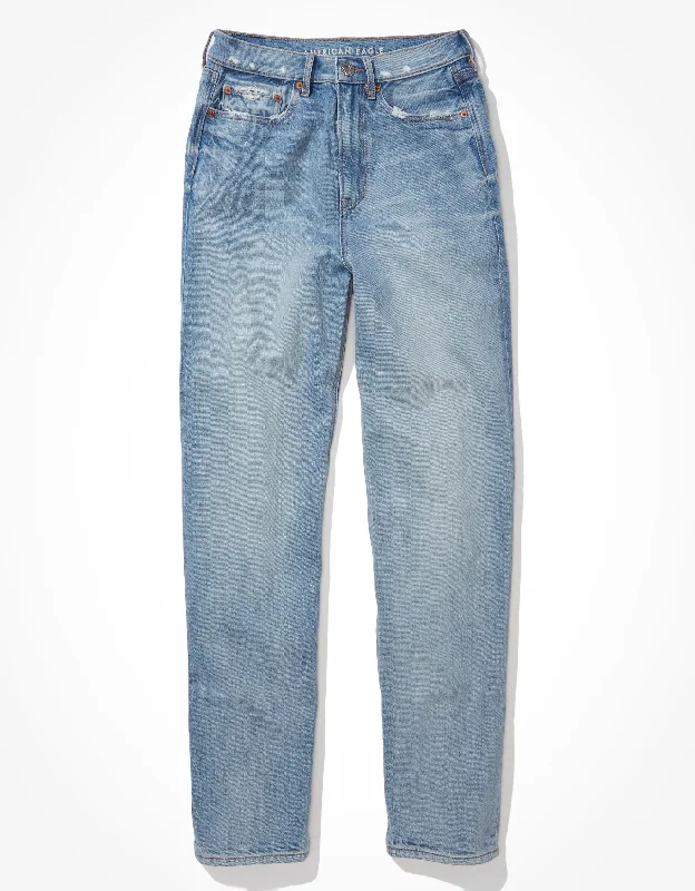 women's denim jeans with sequins AE Highest Waist Baggy Straight Jean