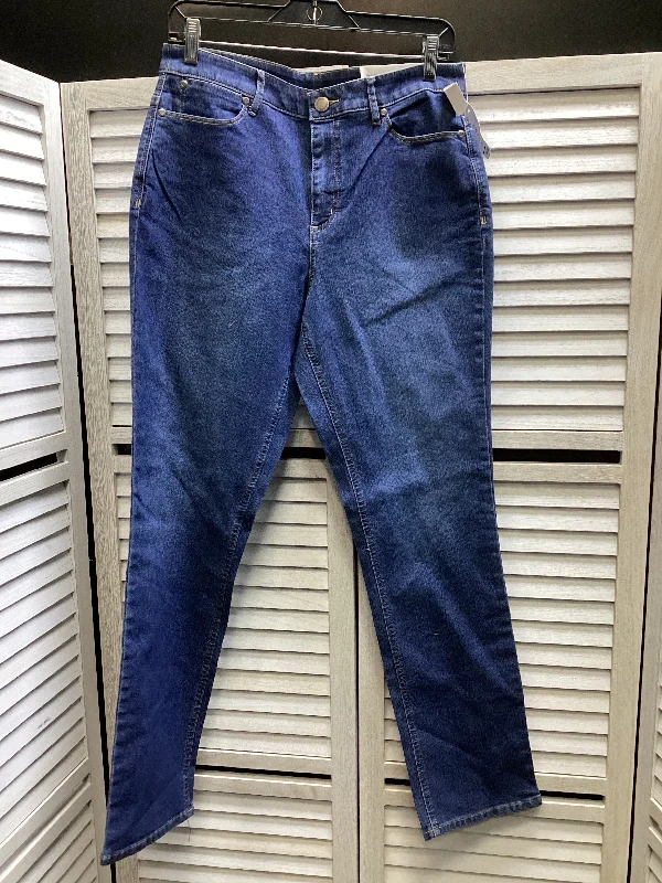 women's denim jeans with zippers Jeans Boot Cut By Christopher And Banks In Blue Denim, Size: 8