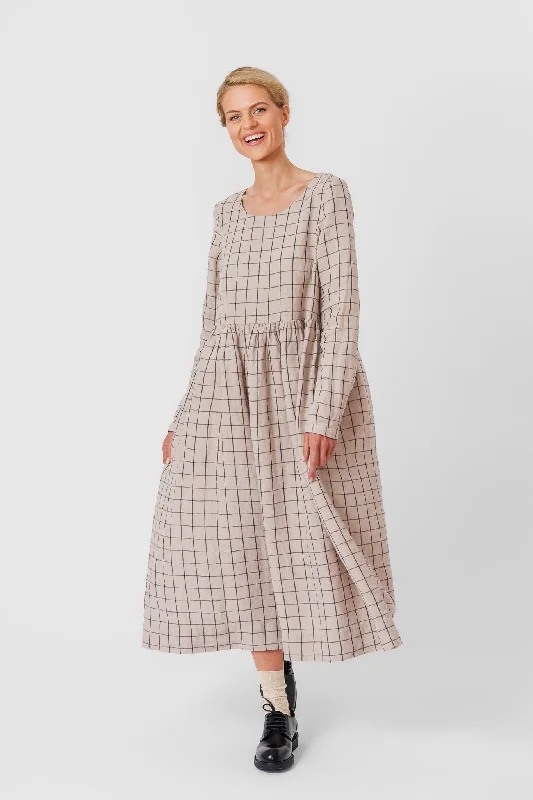 Cheetah Print Dress Smock Dress, Long Sleeve